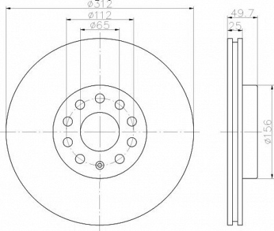 HELLA PAGID 8dd355109521 -  Тормозной диск